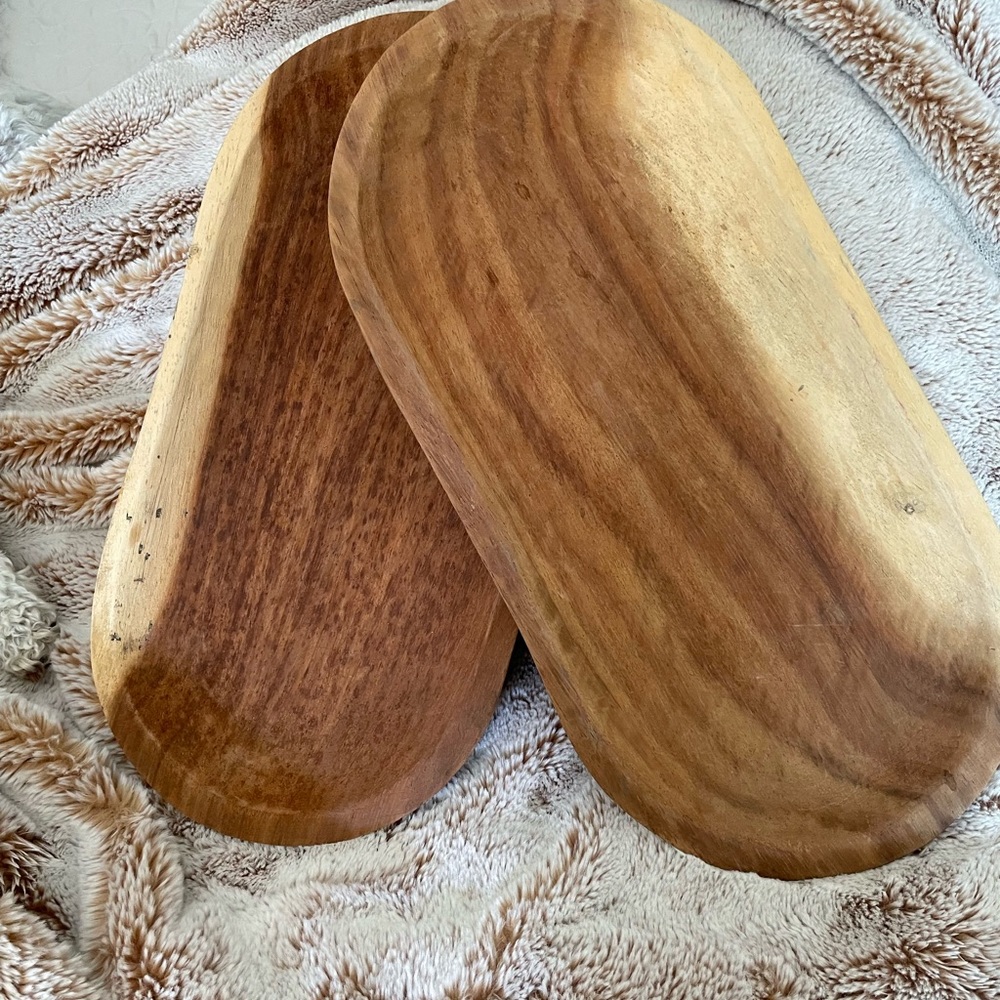 Wooden tray bowls vintage